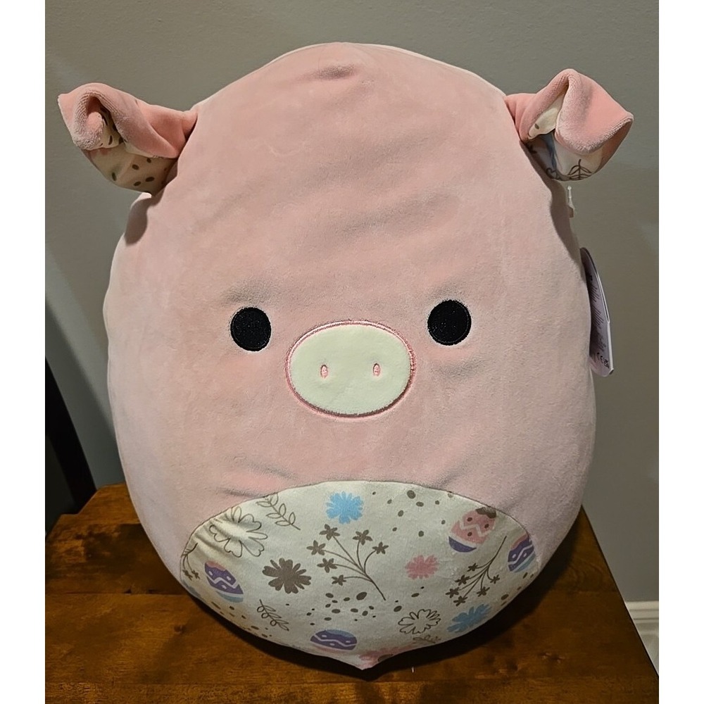 Squishmallows Peter 14" Pig Pink Flower Belly Farm Stuffed Animal Plush Toy NEW